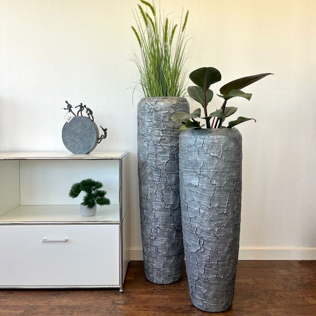 Bodenvase HARMONY silbergrau broken