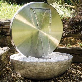Edelstahl Gartenbrunnen Helios Höhe 75 cm