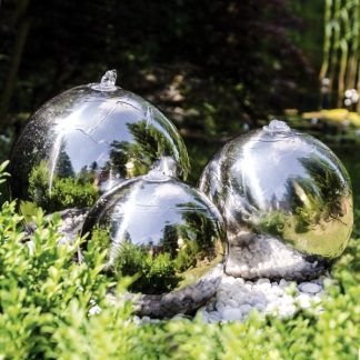Edelstahl Gartenbrunnen Kugeln