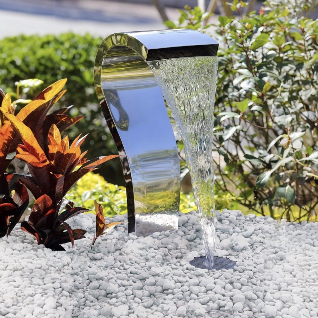 Edelstahl Gartenbrunnen Wasserfall HEKATE
