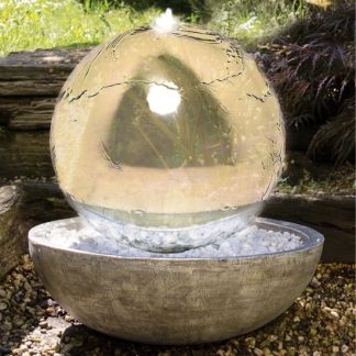 Edelstahl Gartenbrunnen Kugel Durchmesser 50 cm