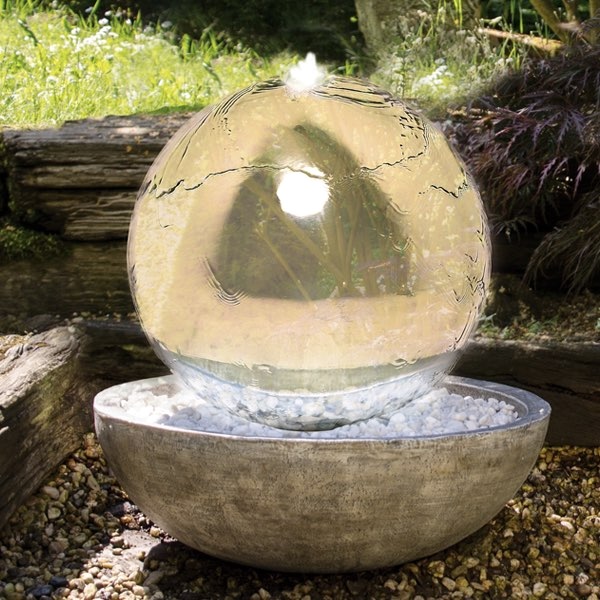 Edelstahl Gartenbrunnen Kugel Durchmesser 50 cm