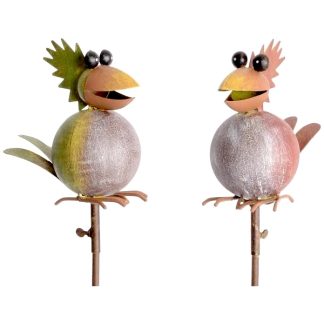 Gartenstecker Metall Vogelpaar Höhe 120 cm