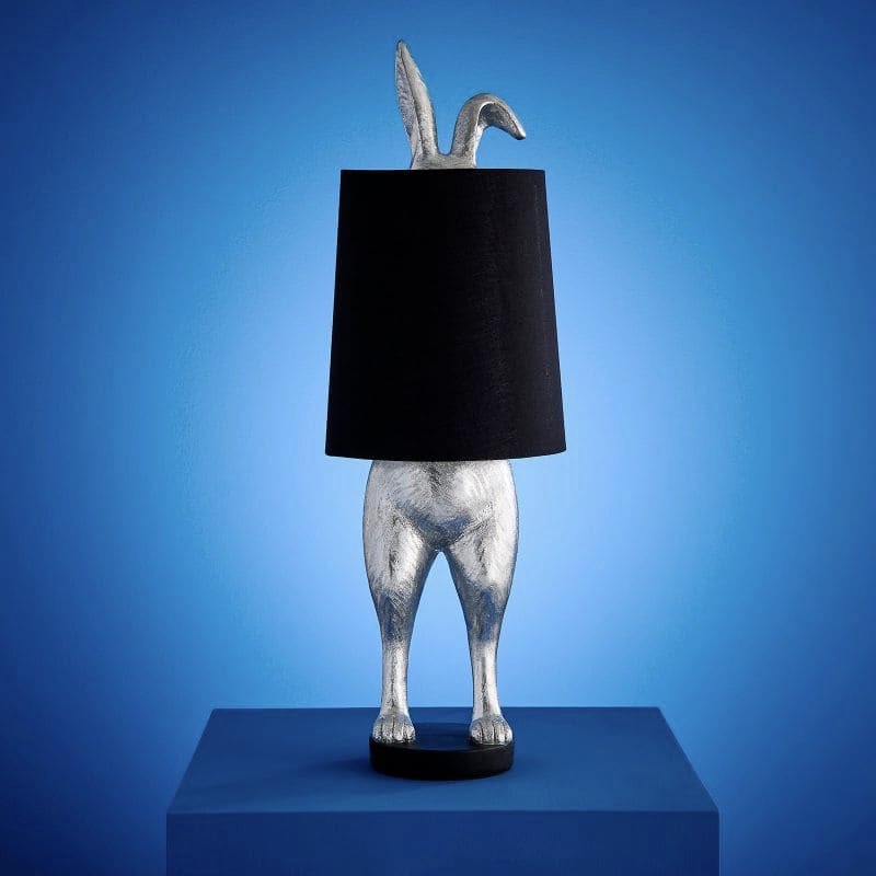 Tischleuchte Hiding Bunny silber schwarz Werner Voß Höhe 74 cm
