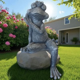 Kantenhocker Froschkönig graublau Höhe 63 cm