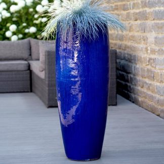 Keramik Bodenvase groß blau Höhe 103 cm
