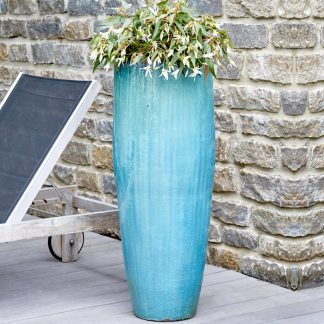 Keramik Bodenvase groß türkis Höhe 103 cm