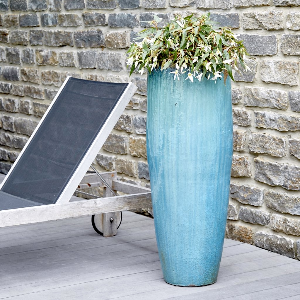 Keramik Bodenvase groß türkis Höhe 103 cm