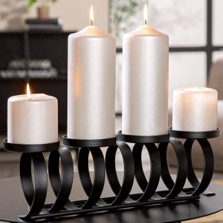 Adventskranz länglich Twirl schwarz Länge 41 cm