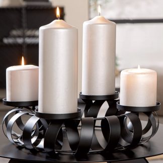 Kerzenhalter Adventskranz schwarz Twirl ø 36 cm