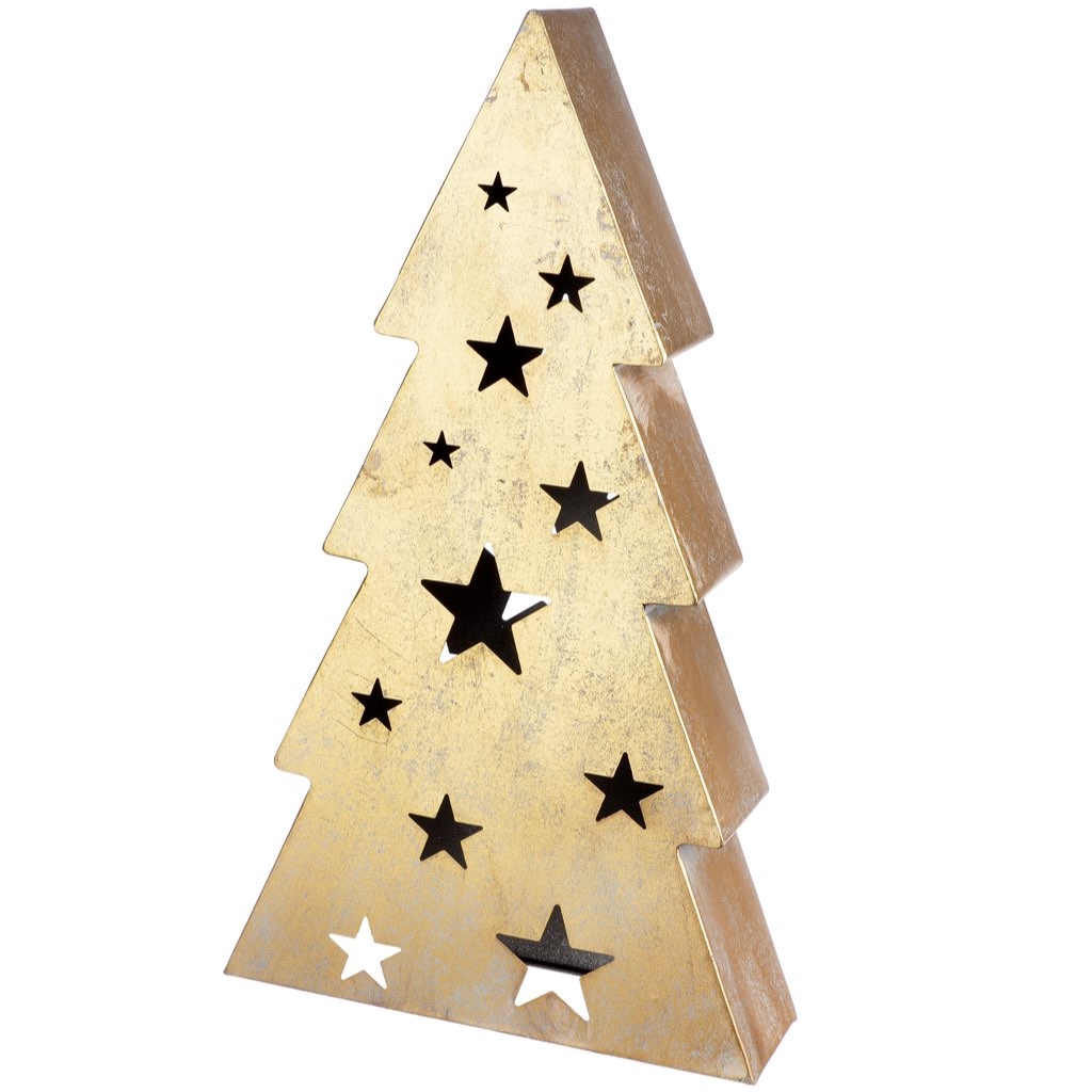 Weihnachtsbaum Metall Tannenbaum gold Starry Höhe 67 cm