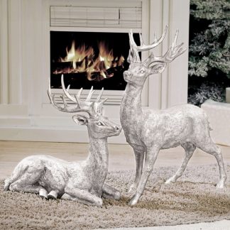 Weihnachtsfigur Hirsch RAFFAEL silber