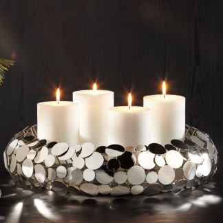 Adventskranz Edelstahl chrom Casares Kaheku 38 cm