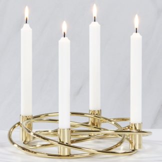 Adventskranz Kerzenhalter gold Crowne Kaheku 28 cm