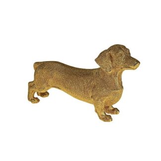 Dackel Deko Werner Voss Figur gold