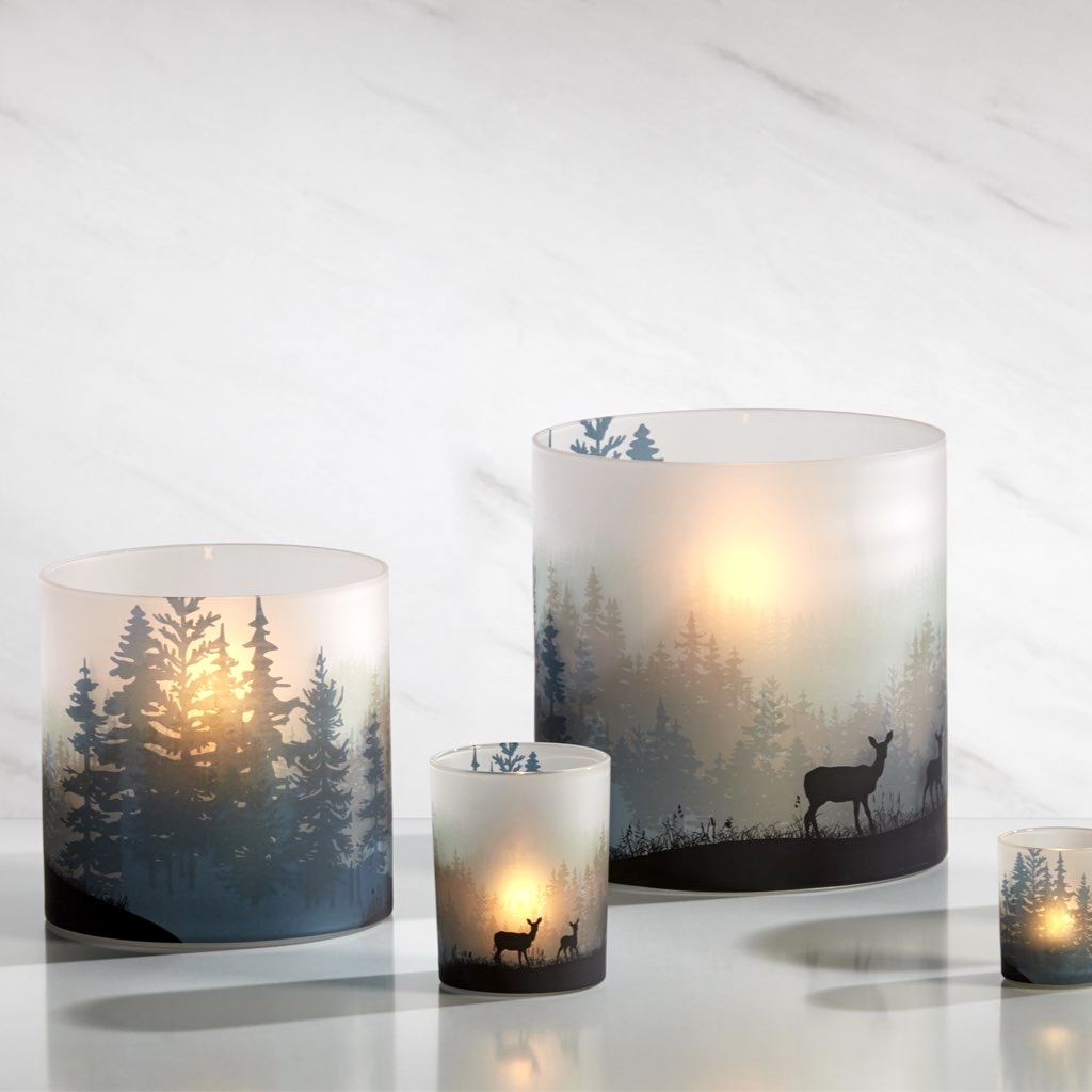 Kaheku Windlicht Glas Satiniert Rinaldi Wald2