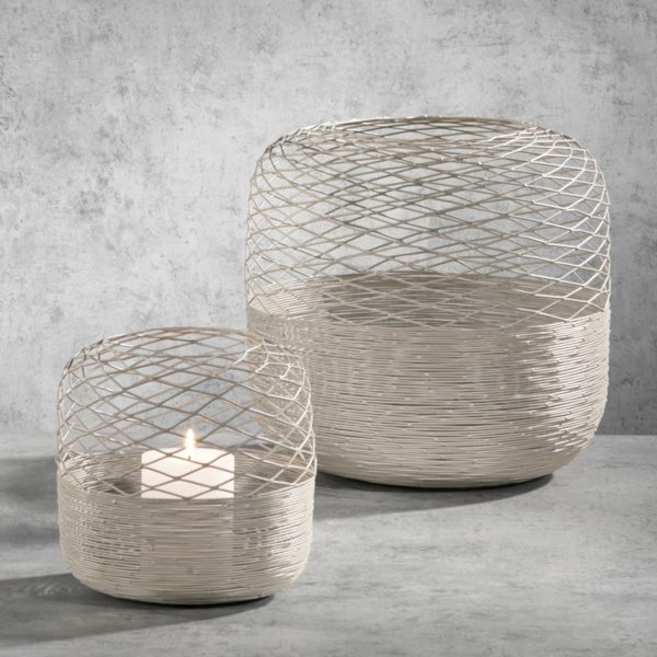 Kaheku Windlicht groß Fia beige