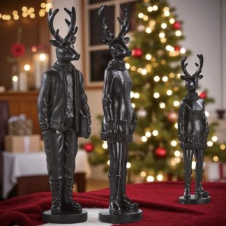 Weihnachtsfigur Hirsch Perkins schwarz