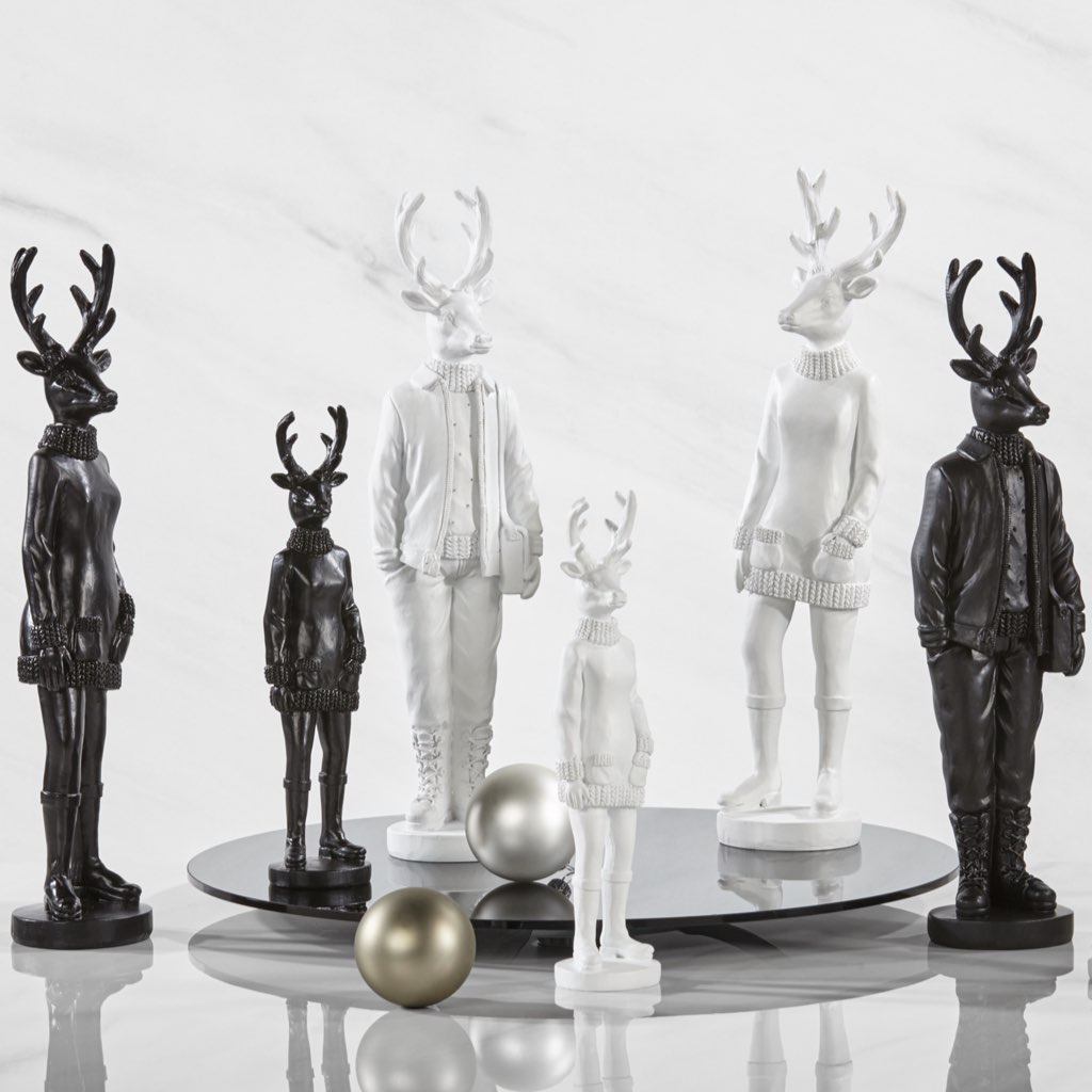 Weihnachtsfigur Hirsch Perkins Schwarz Kaheku 2 Er Set2
