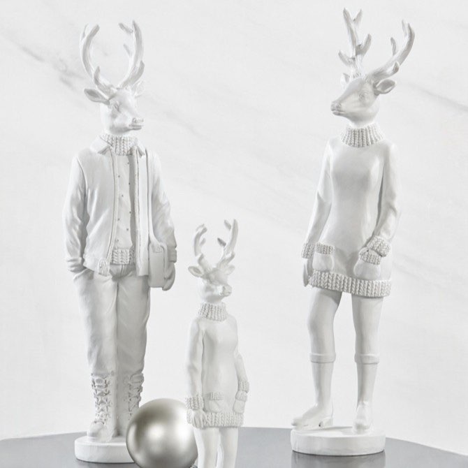 Weihnachtsfigur Hirsch Perkins weiß