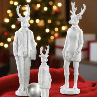 Weihnachtsfigur Hirsch Perkins weiß