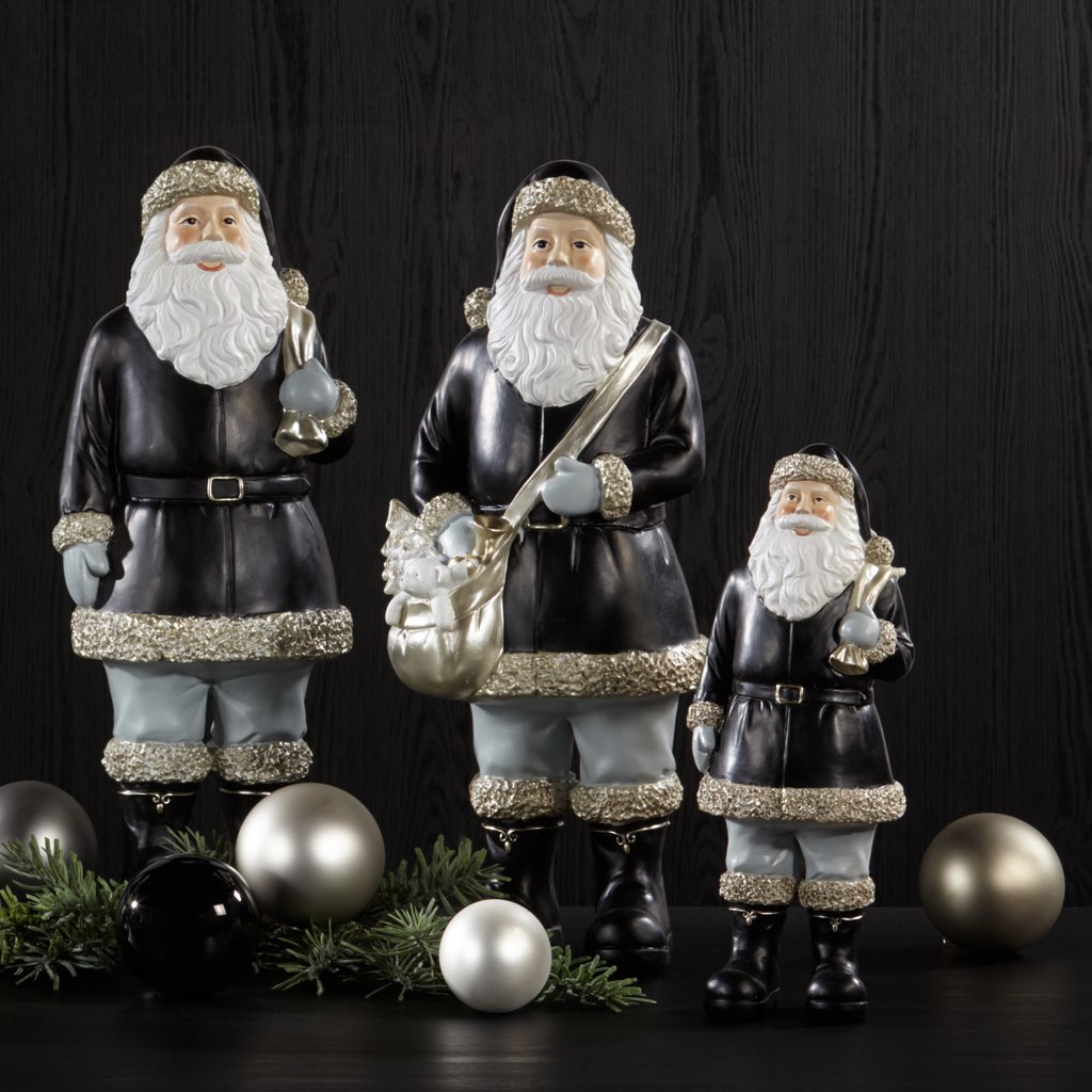Weihnachtsmann Figur Deko Santa Prescott Schwarz2